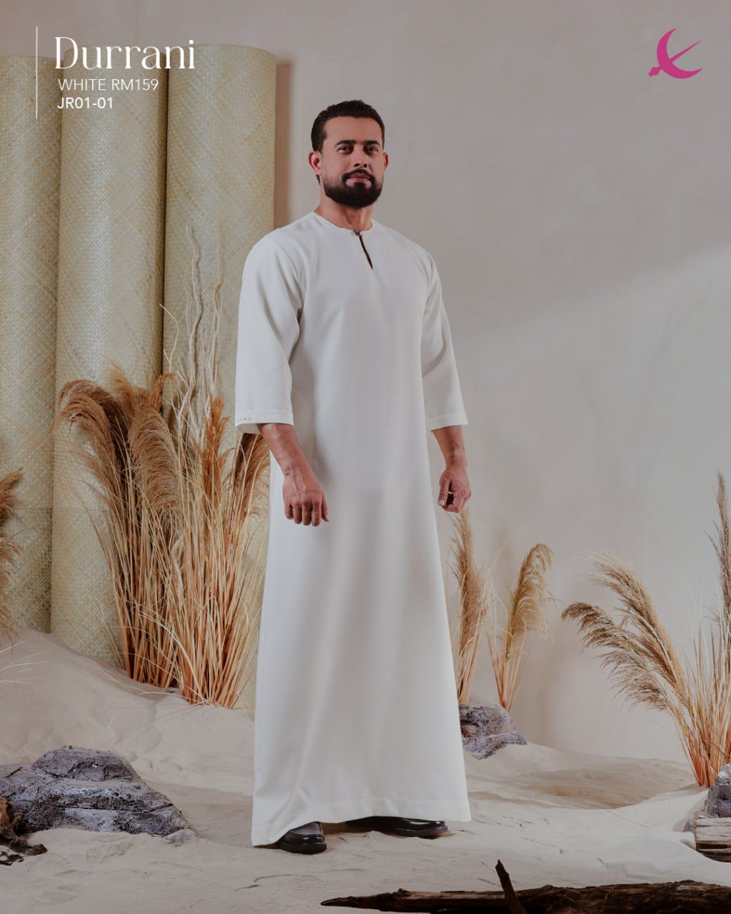 JUBAH DURRANI WHITE