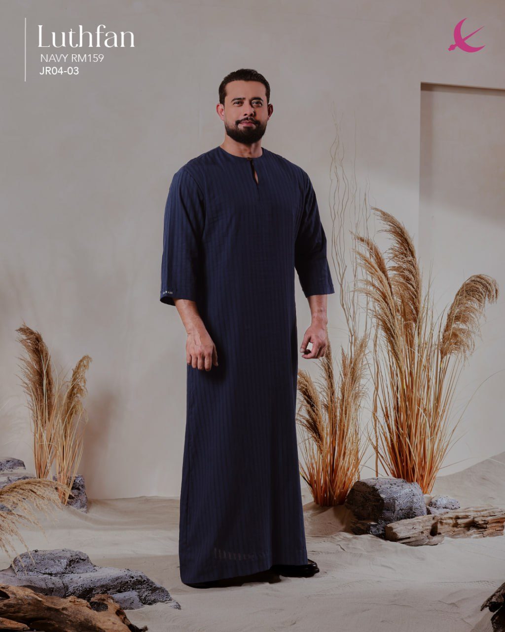 JUBAH LUTHFAN NAVY BLUE