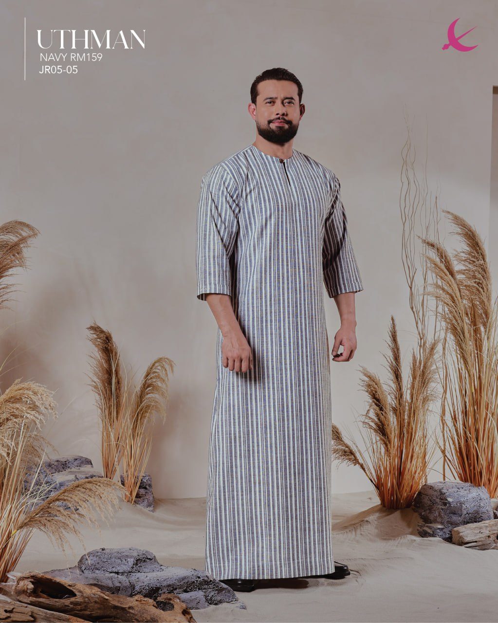 JUBAH UTHMAN NAVY BLUE