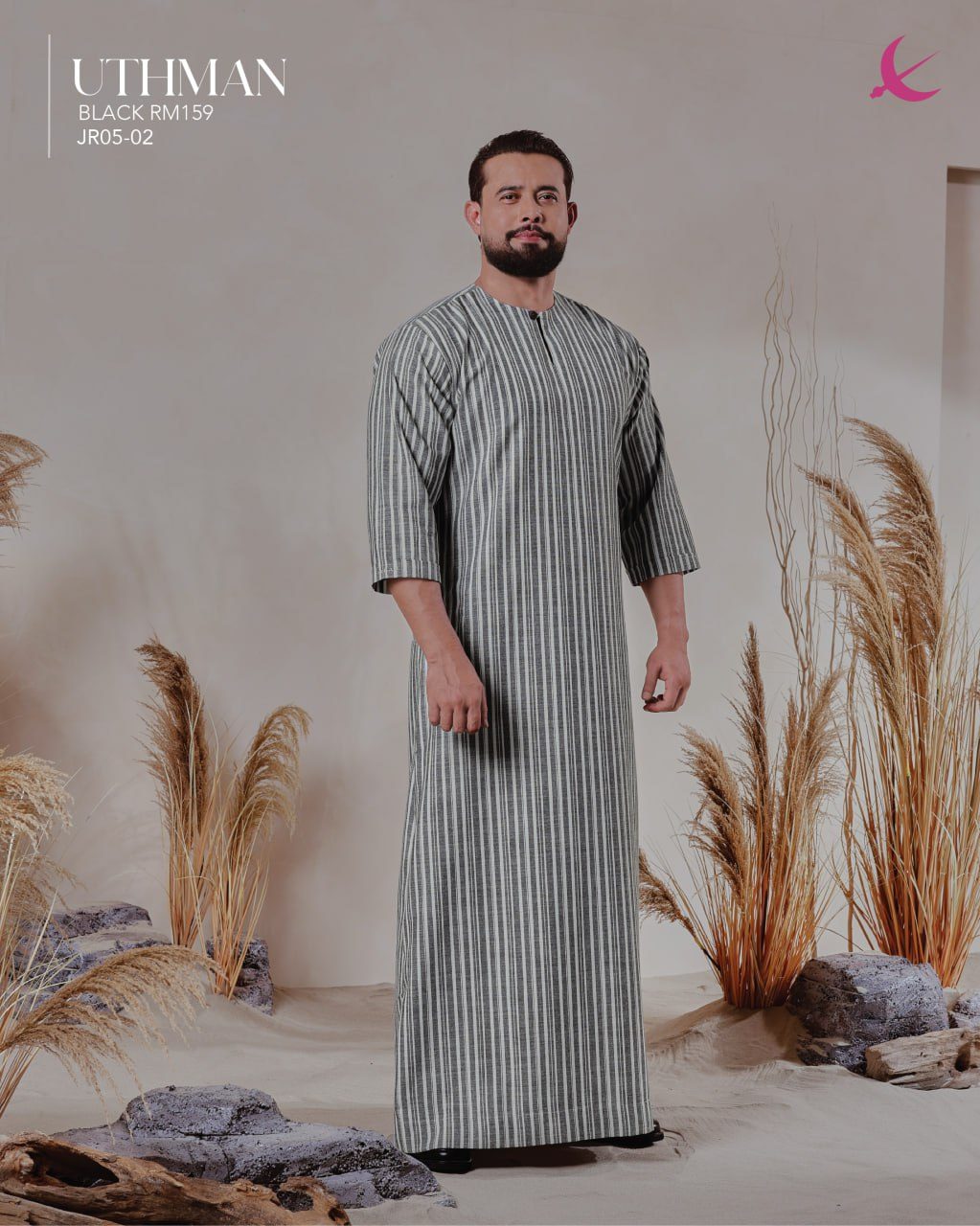 JUBAH UTHMAN BLACK