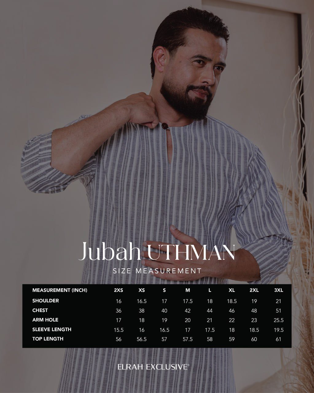 JUBAH UTHMAN BLACK