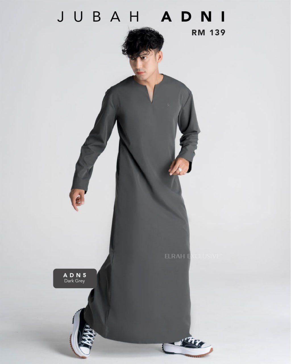 JUBAH ADNI DARK GREY