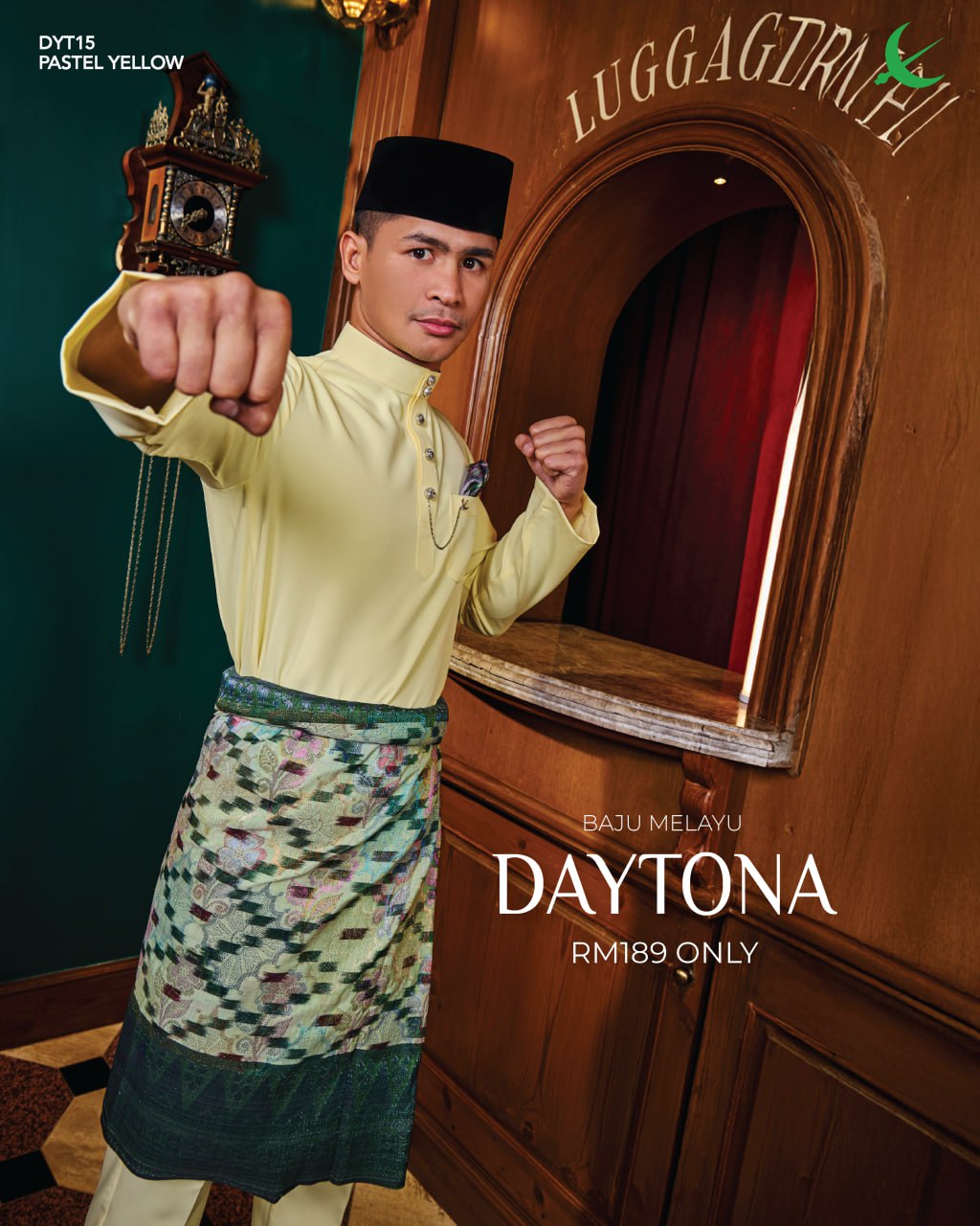 BAJU MELAYU DAYTONA PASTEL YELLOW