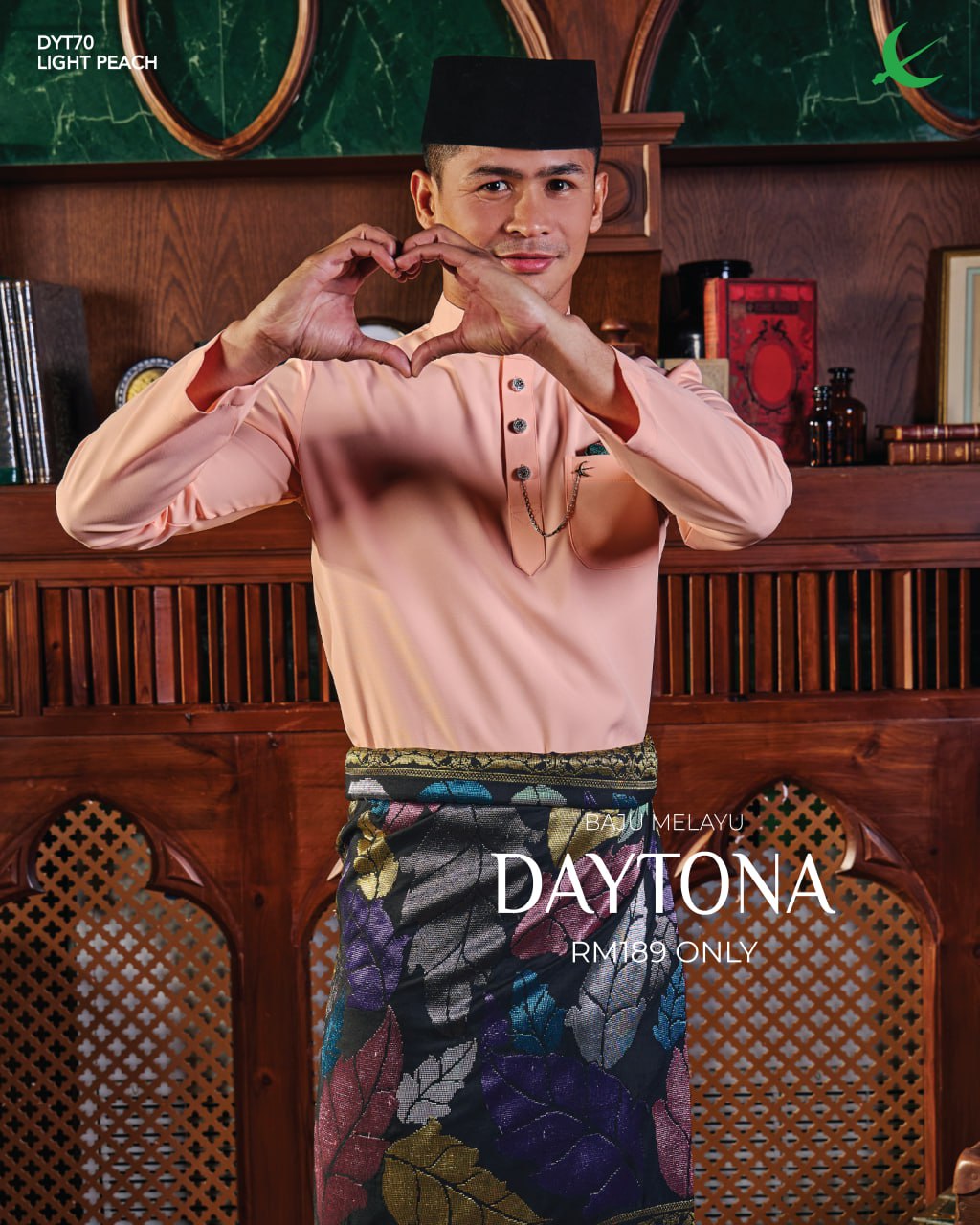 BAJU MELAYU DAYTONA LIGHT PEACH