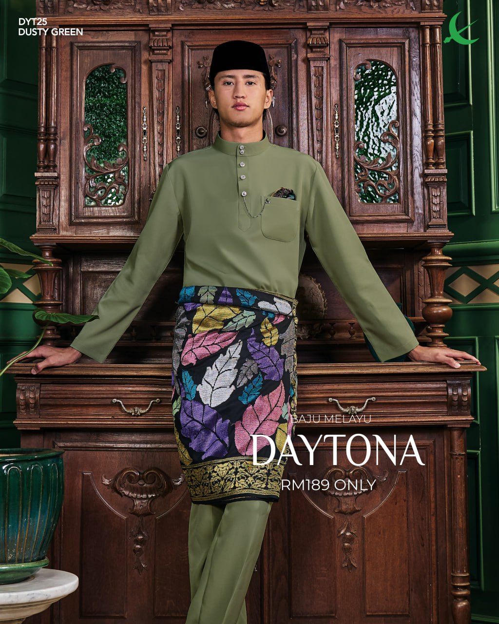 BAJU MELAYU DAYTONA DUSTY GREEN