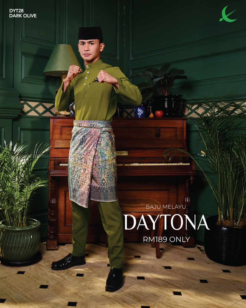 BAJU MELAYU DAYTONA DARK OLIVE