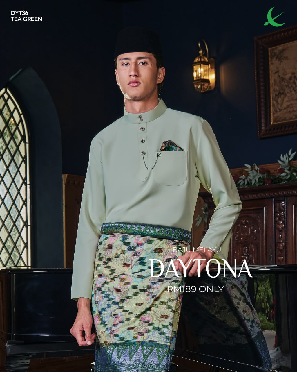BAJU MELAYU DAYTONA TEA GREEN