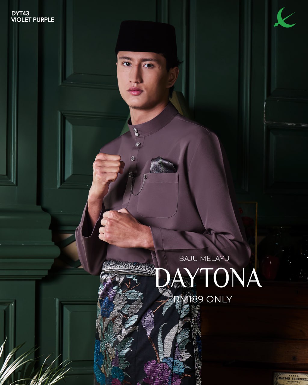 BAJU MELAYU DAYTONA VIOLET PURPLE