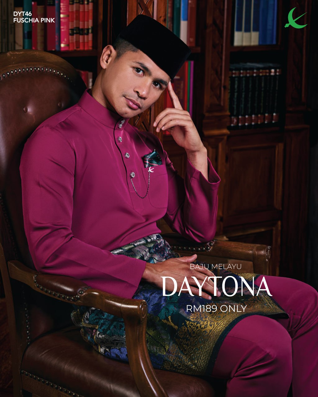 BAJU MELAYU DAYTONA FUSHIA PINK
