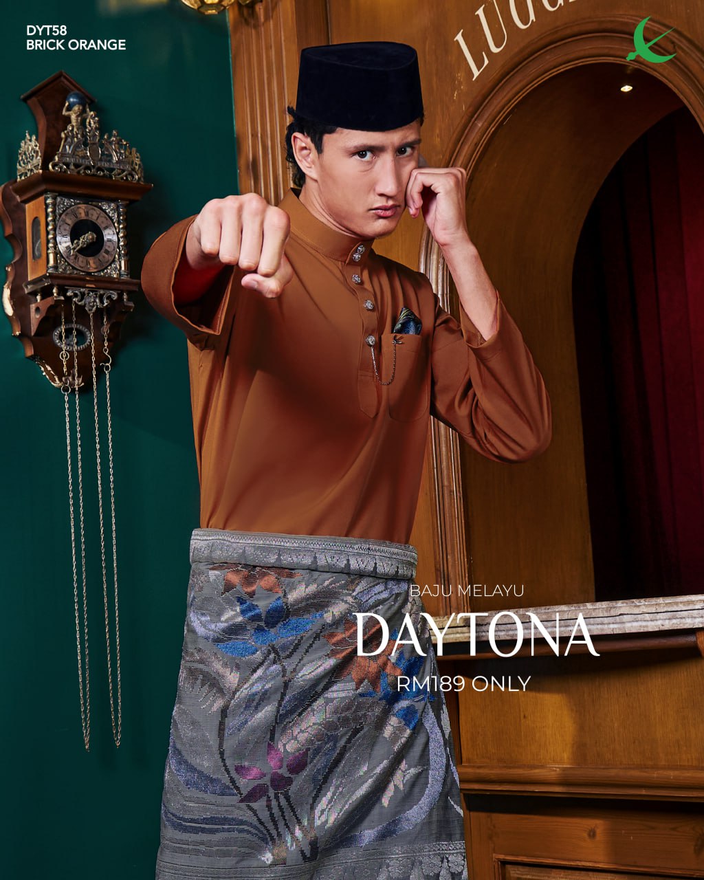 BAJU MELAYU DAYTONA BRICK ORANGE