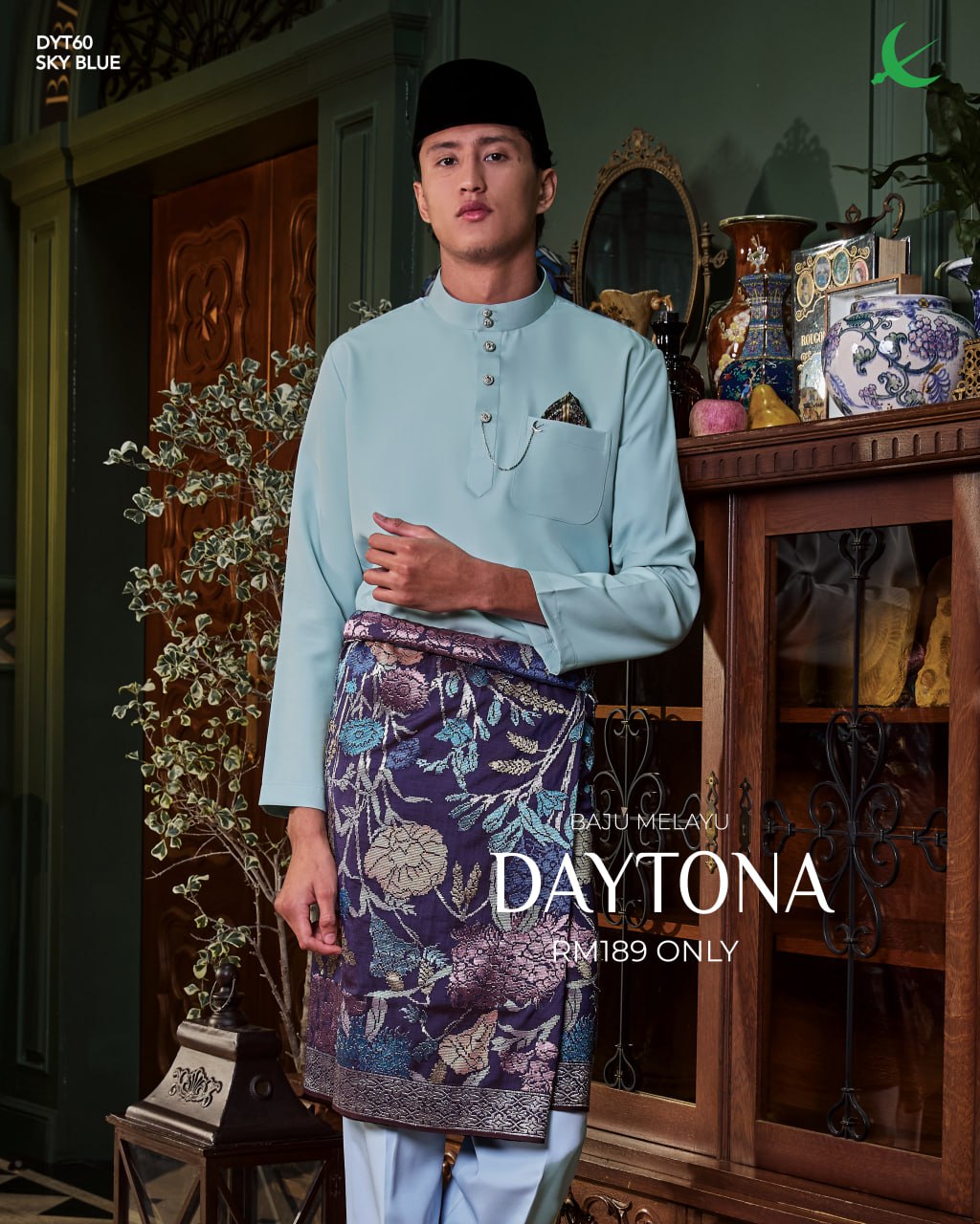 BAJU MELAYU DAYTONA SKY BLUE
