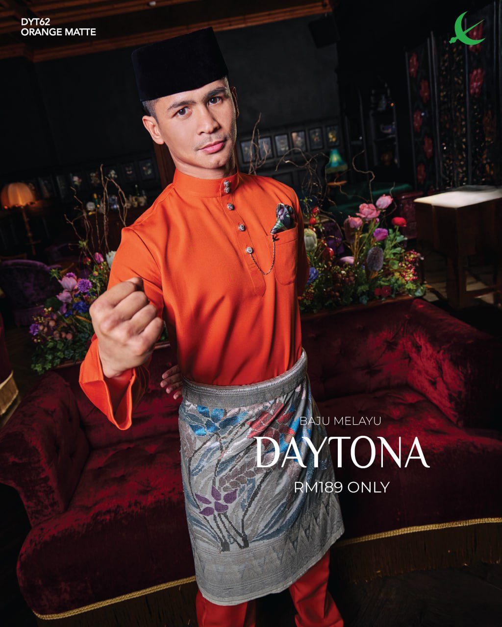 BAJU MELAYU DAYTONA ORANGE MATTE