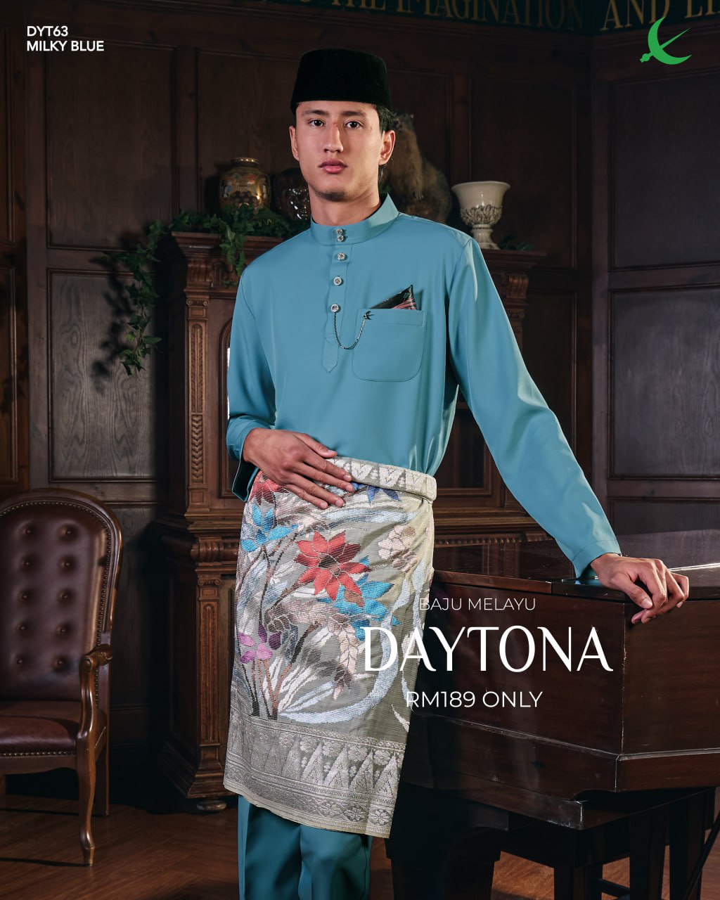 BAJU MELAYU DAYTONA MILKY BLUE