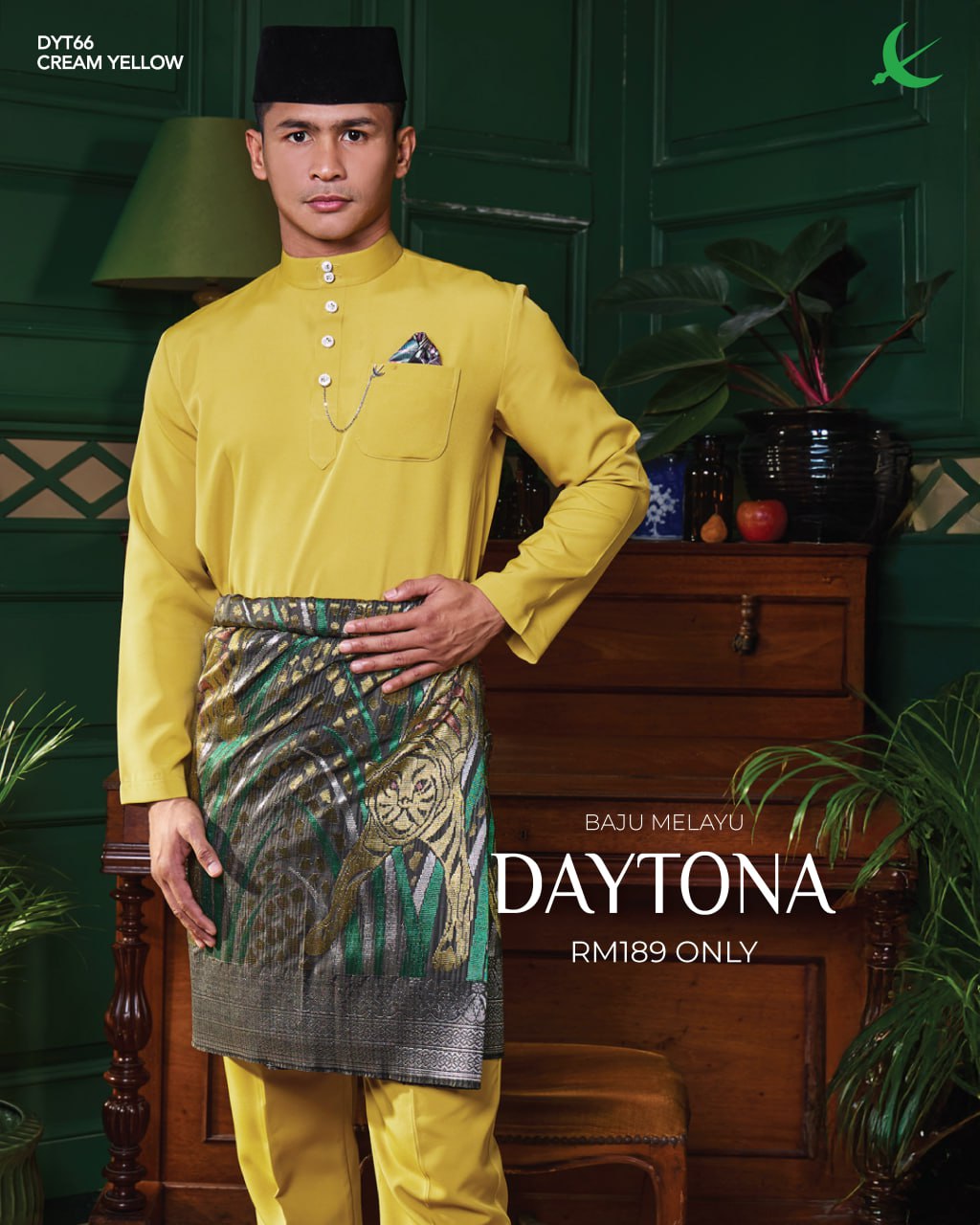 BAJU MELAYU DAYTONA CREAM YELLOW