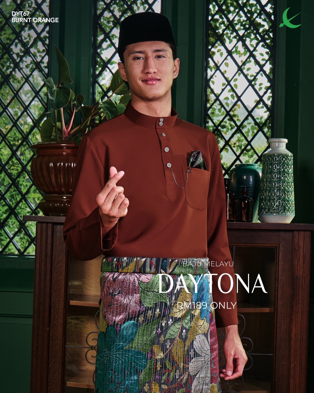 BAJU MELAYU DAYTONA BURNT ORANGE