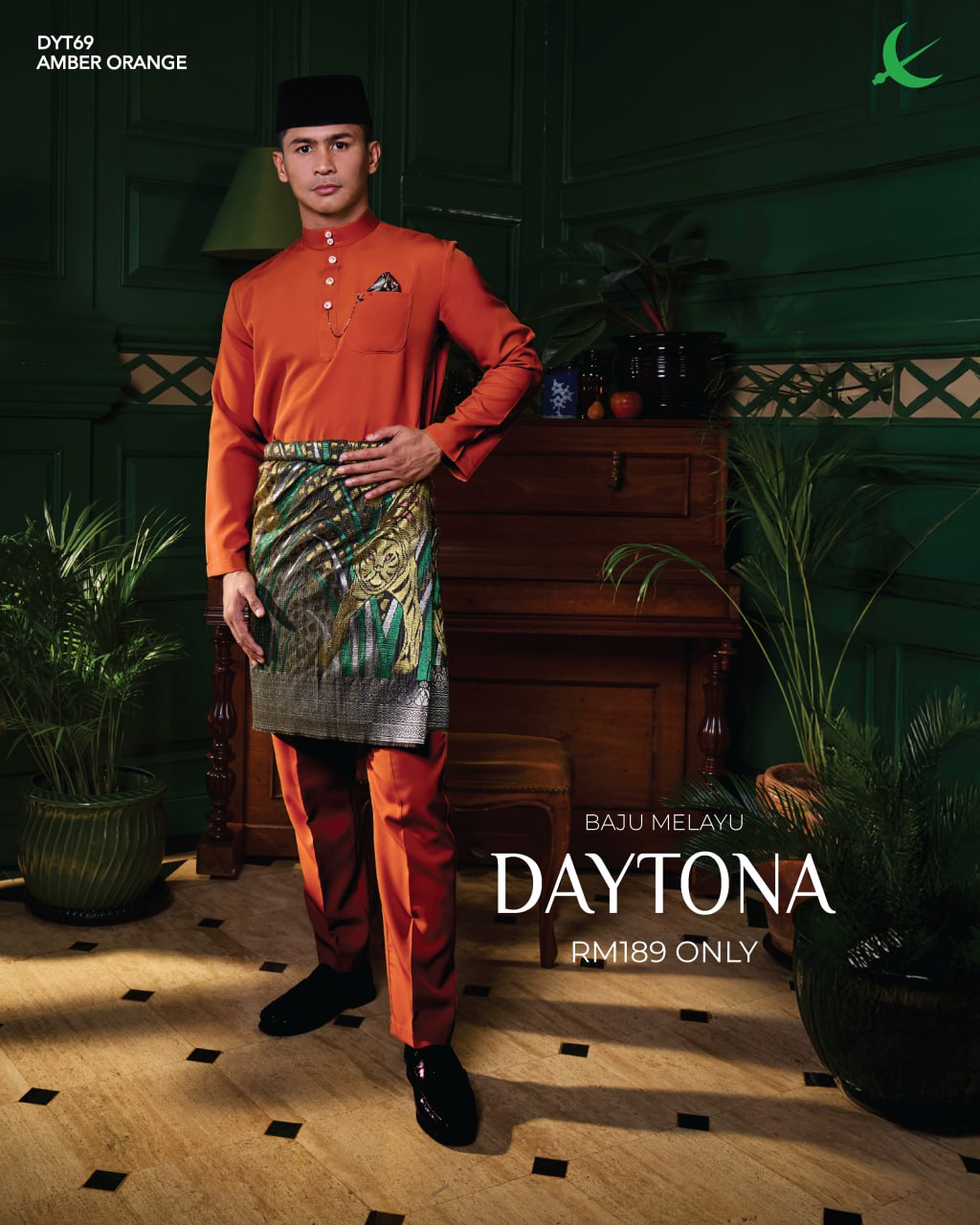 BAJU MELAYU DAYTONA AMBER ORANGE