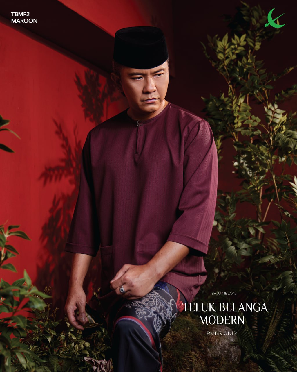 BAJU MELAYU MODERN FIT MAROON