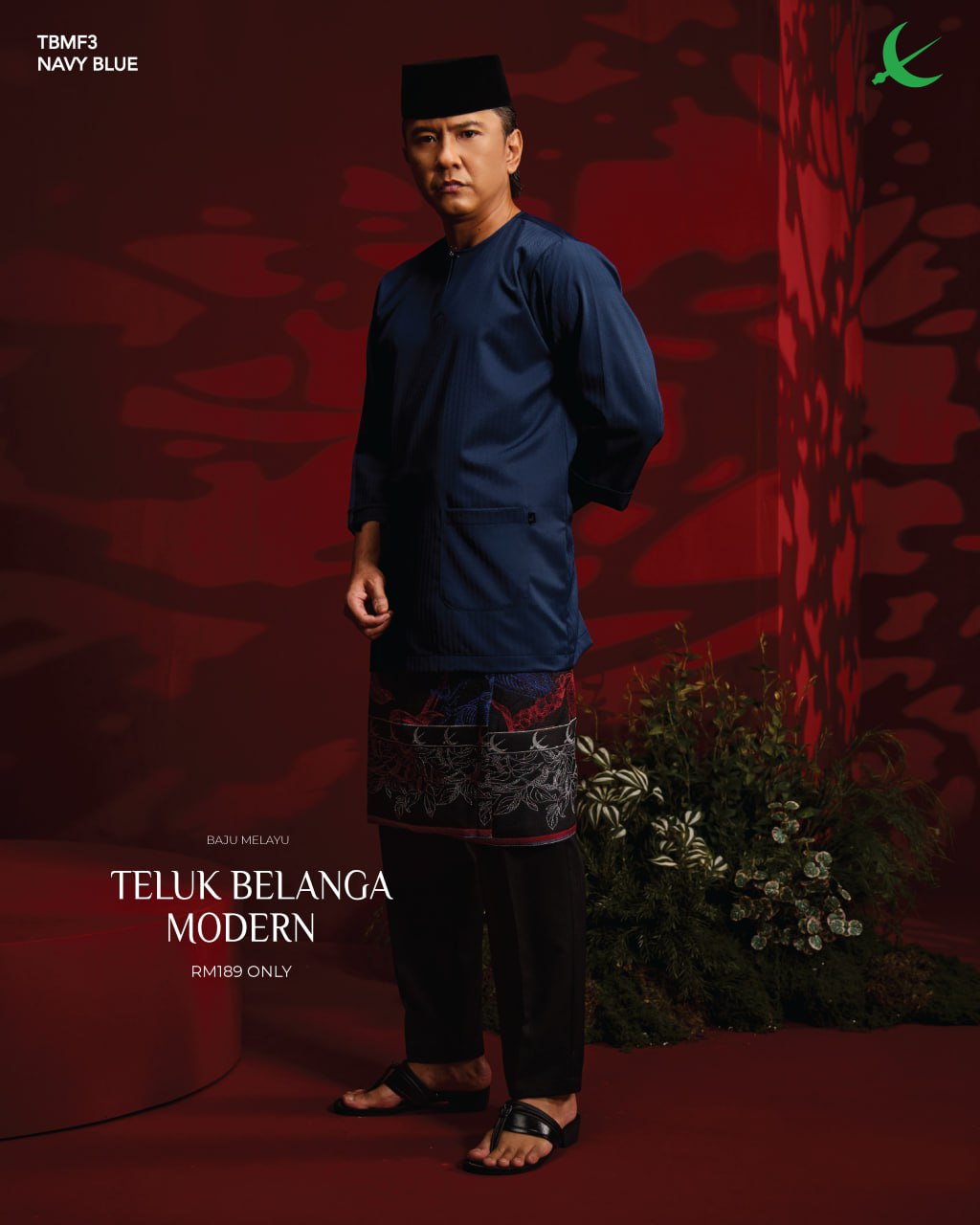 BAJU MELAYU MODERN FIT NAVY BLUE