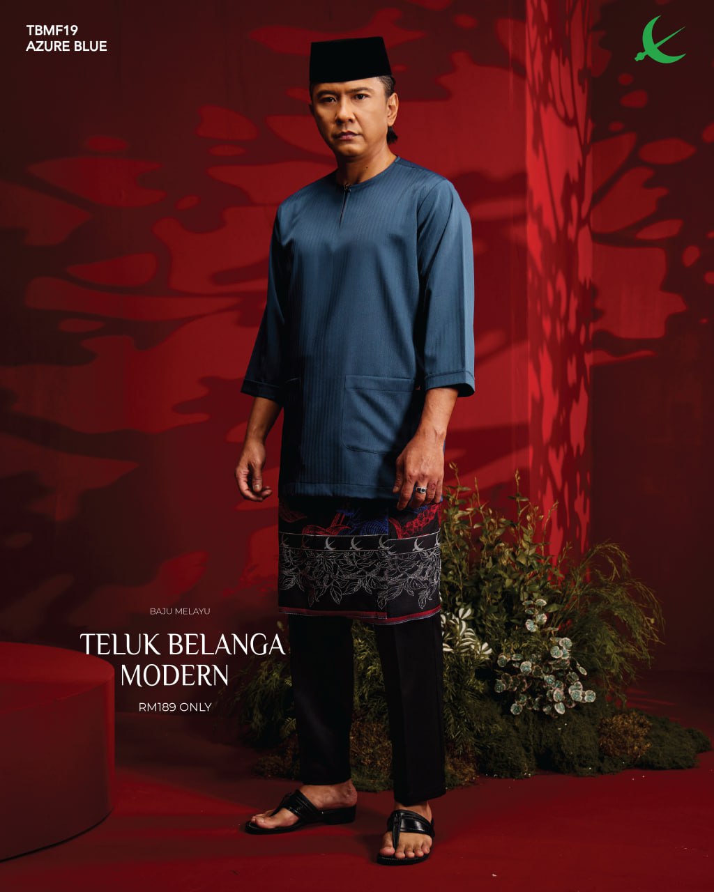 BAJU MELAYU MODERN FIT AZURE BLUE