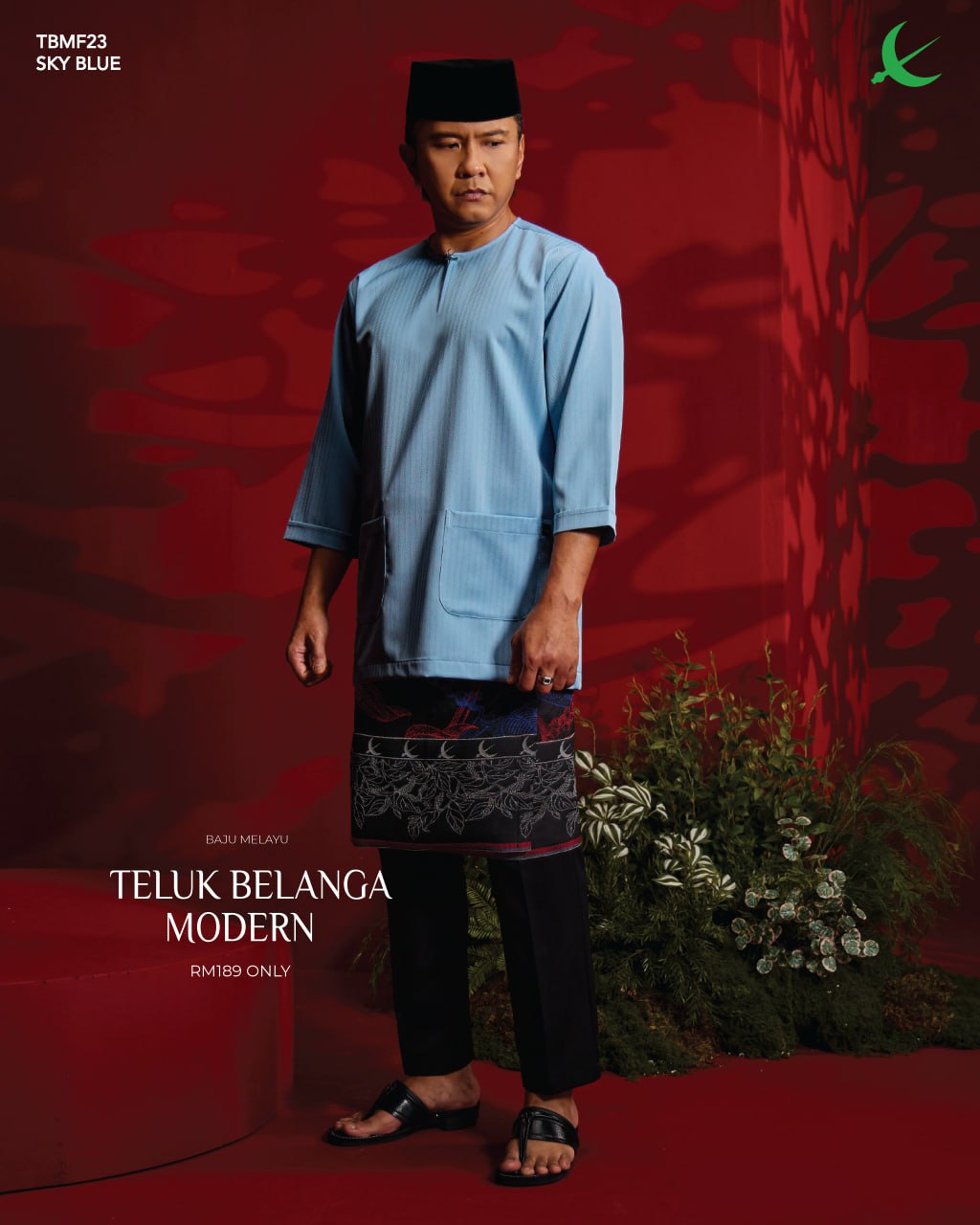 BAJU MELAYU MODERN FIT SKY BLUE