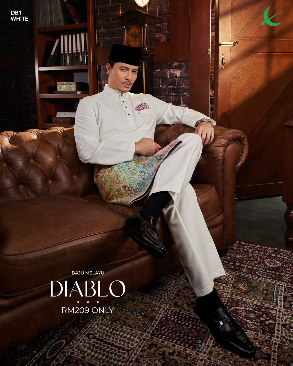 BAJU MELAYU DIABLO WHITE