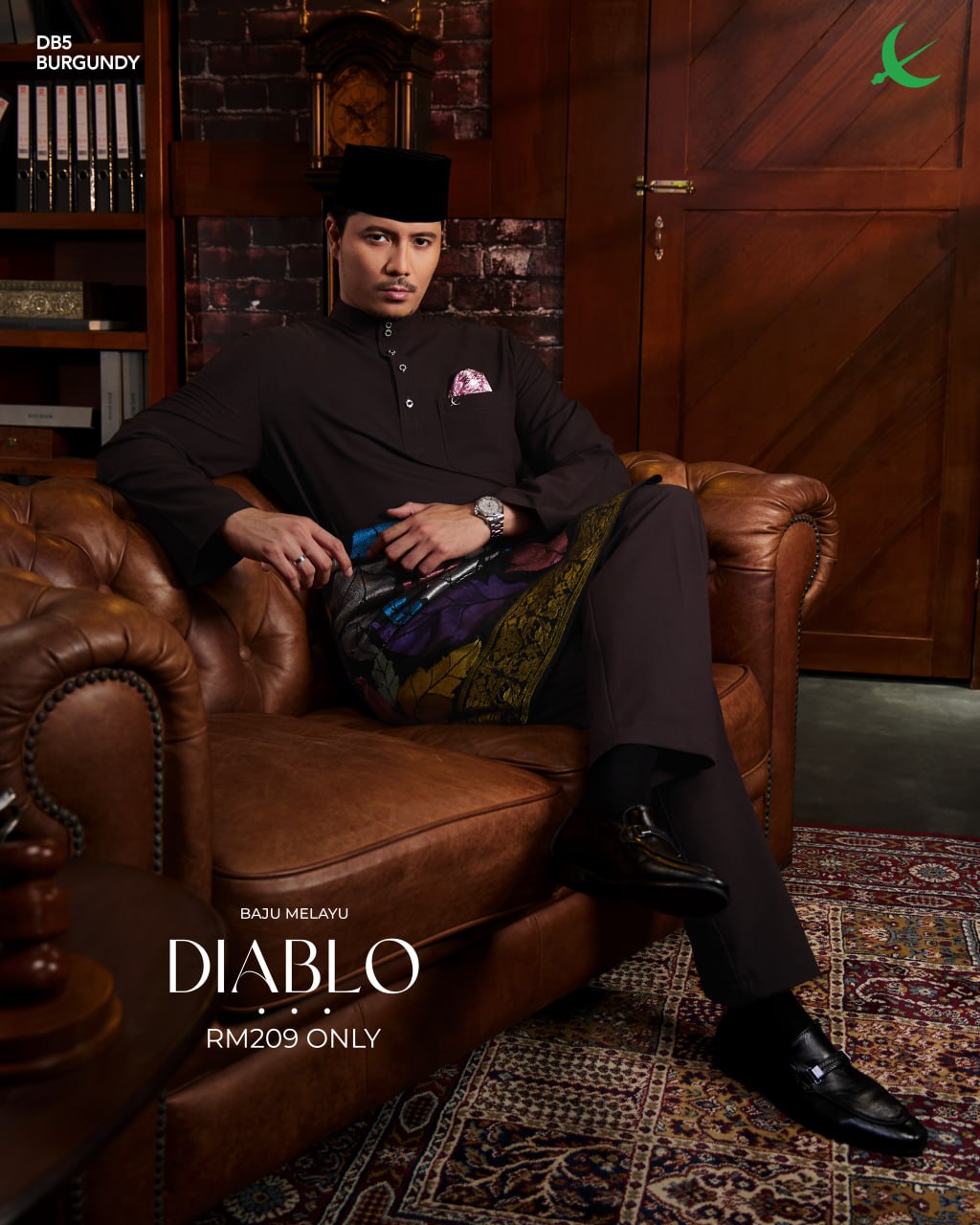 BAJU MELAYU DIABLO BURGANDY