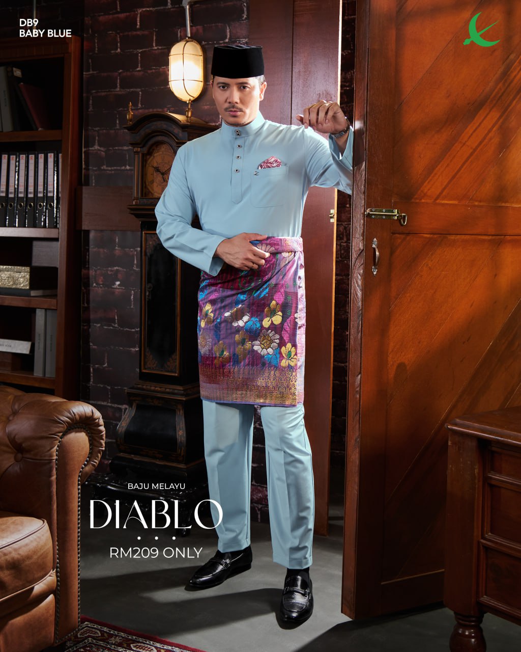 BAJU MELAYU DIABLO BABY BLUE