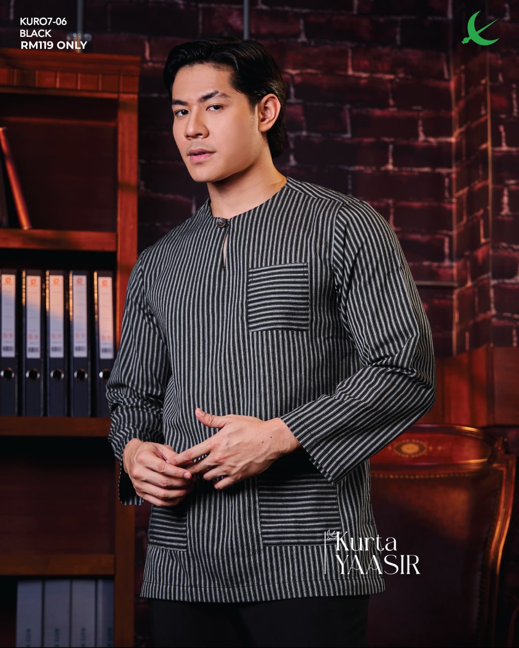 KURTA YAASIR BLACK